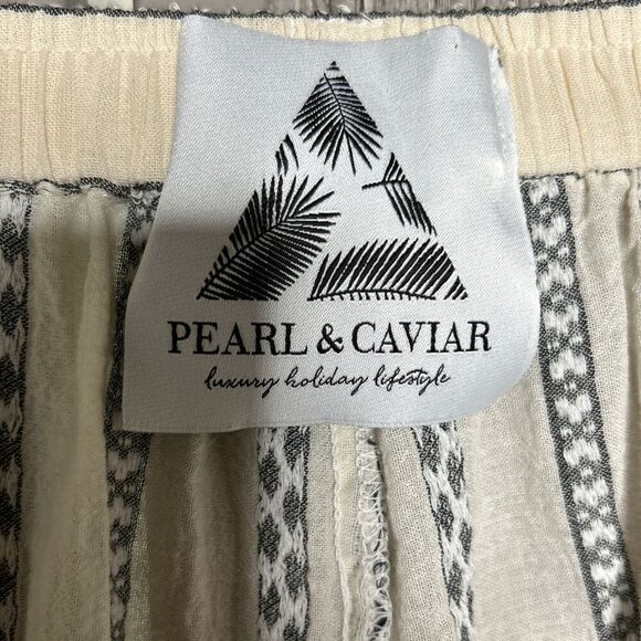 Pearl & Caviar Pants Small Wide Leg Pockets Lightweight Striped Size S - Picture 6 of 9